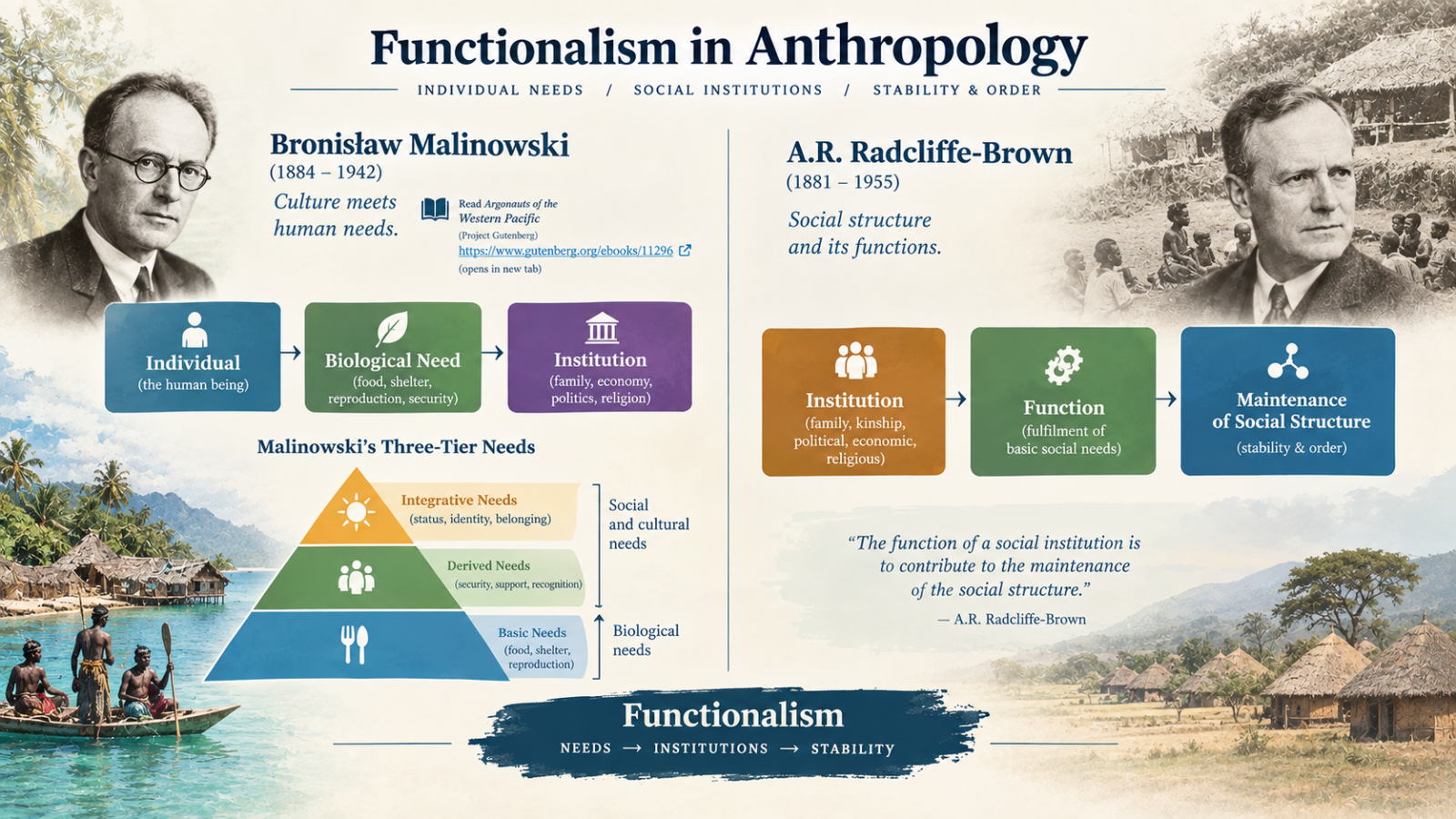 Functionalism in Anthropology: Malinowski &amp; Radcliffe-Brown (UPSC Notes)